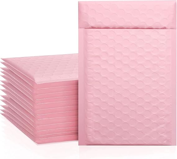 METRONIC Bubble Mailers 6x10" Padded Envelopes Light Pink 25 Pack