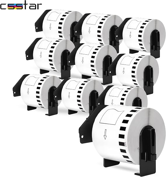 DK-22205 Continuous Paper Labels Compatible Replacement for Brother ql-800/ ql-820nwb/ ql-1100/ ql-500/ ql-550(10 Pack, 2.4" X 100 Ft.)