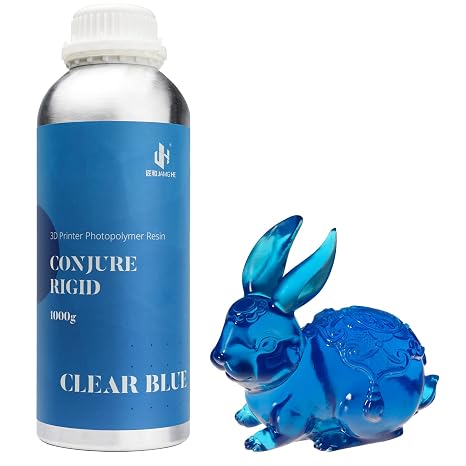 Chitu Systems Conjure Rigid Resin with Engineering-Like Features for Functional Gadgets Resin Printing, Low Shrinkage for Articulated Figure LCD 3D Printing (Clear Blue, 1000g)
