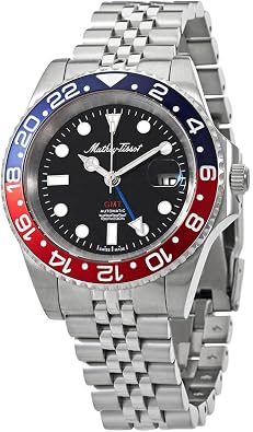 Mathey-Tissot GMT Automatic Black Dial Pepsi Bezel Mens Watch H903ATAR
