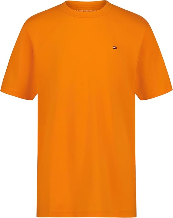 Tommy Hilfiger Boys' Short Sleeve Solid Crew Neck T-shirt, Soft, Comfortable, Relaxed Fit