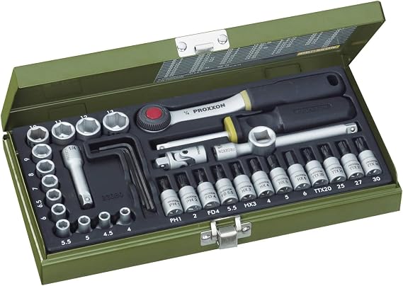 PROXXON (23080 36 Piece Socket Set with 1/4 inch Square Drive