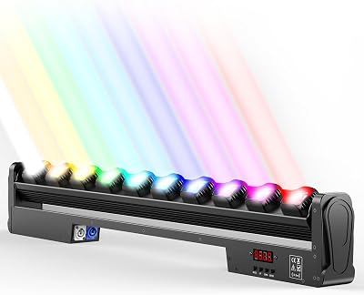 Stage Light Bar, Moving Head DMX Lights Bar, 250W 10LEDs RGBW Dj Lights 150 Rotation Aluminum Alloy Beam Wall Washer Light with DMX Control Auto Sound Activated for Christmas Wedding40 Inches