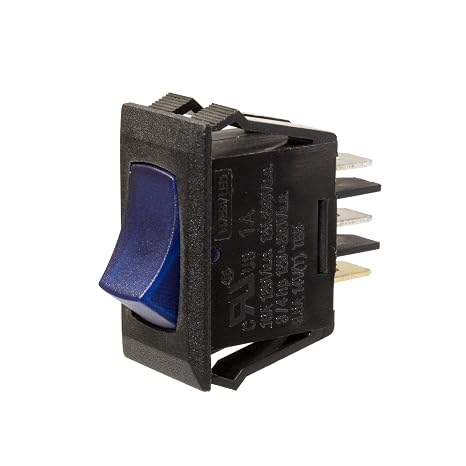 Sigma Switches Rocker Switch with Blue Light for RVs, Black