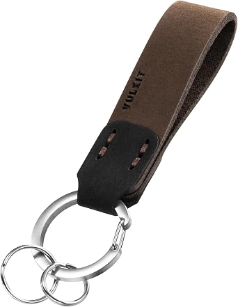 VULKIT Genuine Leather Keychain for Men & Women Everyday Carry Accessories