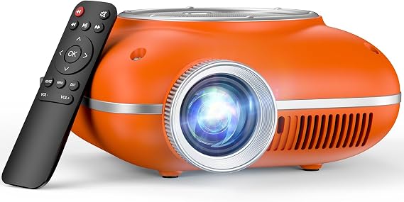 HOMPOW Mini Projector, 1080P Supported Portable Bluetooth projector