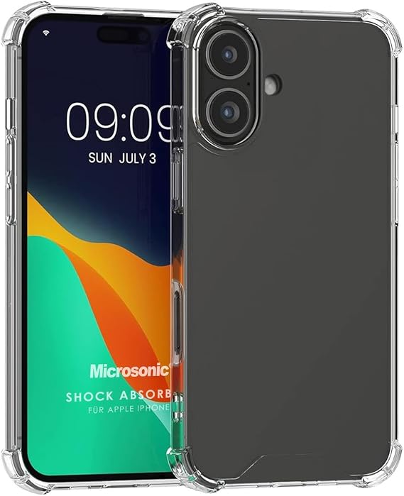 Microsonic Apple iPhone 16 Plus Kılıf Shock Absorbing Şeffaf [iPhone 16 Plus ile Uyumlu Kılıf - Şeffaf]