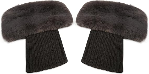 Benefeet Sox Womens Faux Fur Boot Cuffs Girls Cable Knit Ankle Warmers Socks Winter Warm Short Boot Toppers Socks Leg Warmers