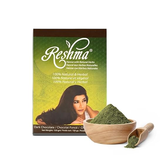 Reshma Beauty 100% Pure Henna Hair Color Blend 150 Grams - Natural Deep Brown/Dark Chocolate Mehendi for Gray Coverage Henna, Indigo & Herbal Extracts Chemical Free Plant Based Hair Dye Adds Shine