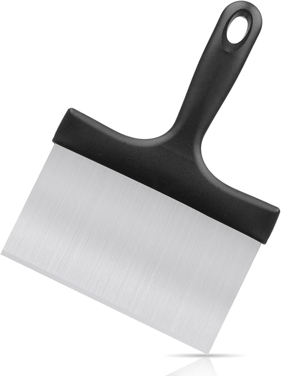 Grill Scraper, Griddle Scraper, Food Scraper with Handle for Blackstone Grill Accessories,Outdoor Barbecue Tools,Stainless Steel Scraper for Blackstone, Flat Top Grill Cleaning, Easy to Remove Stain