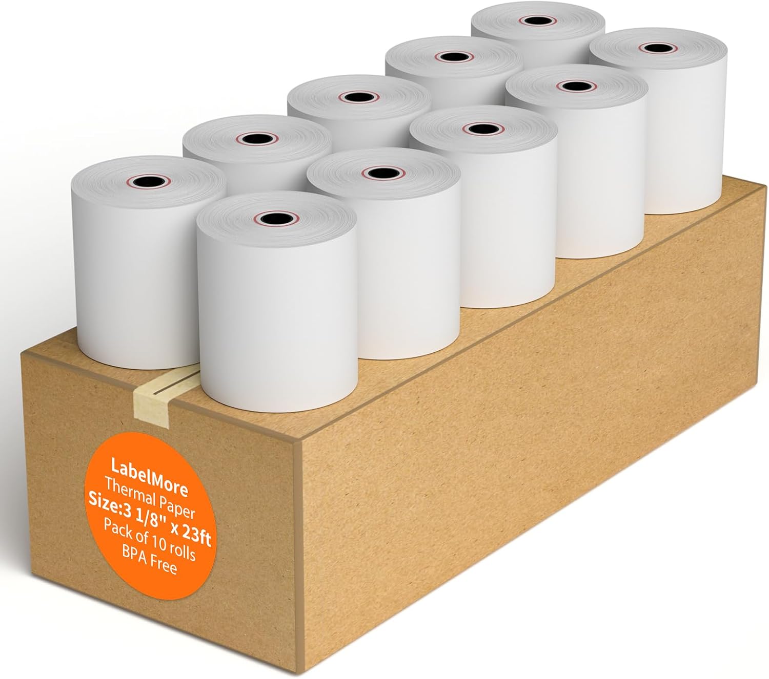 LabelMore Thermal Receipt Paper 3 18''x 230', Credit Card Paper Rolls, Cash Register Roll, Premium Pos Thermal Printer Paper 10 Rolls