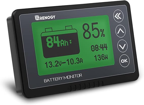 Renogy 500A Battery Monitor, Tester with Shunt, Battery Meter Power System