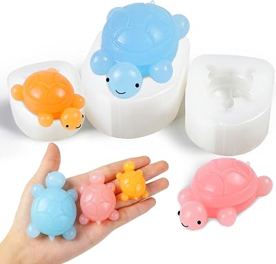 Turtle Taba Squishy Molds Kit- 3 Sizes LargeMediumSmall Turtle Molds for Making Turtle Squishies