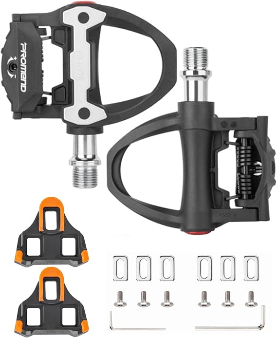 MTB Pedals Clipless Flat Dual Platform with Cleats - Compatible with Shimano Clipless Bike Pedals, 3 Sealed Bearing Lightweight Nylon Fiber Bicycle Pedal for Gravel BMX City Bike 9/16"