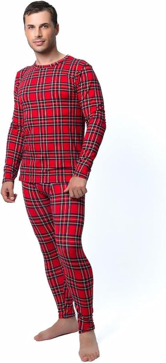 Thermal Underwear for Men Long John Set for Cold Weather Mens 2 pc Long Sleeve Shirt and Leggings Fleece Base Layer Thermals