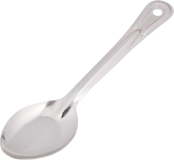 Winco 11" Stainless Steel Basting Solid Spoon