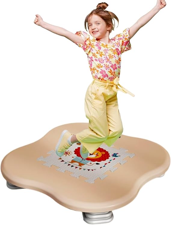 Kids Mini Trampoline with Handle, 25" Baby Little Trampolin, Mini Trampoline for Toddler Age 3+, Spring-Free & Noiseless Inside Trampolin with Anti-Slip Rubber Feet, Sensory Indoor Jumping Mat
