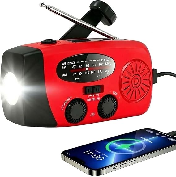 2000mAh Emergency Crank Radio, NOAA Weather Radio Portable AM/FM