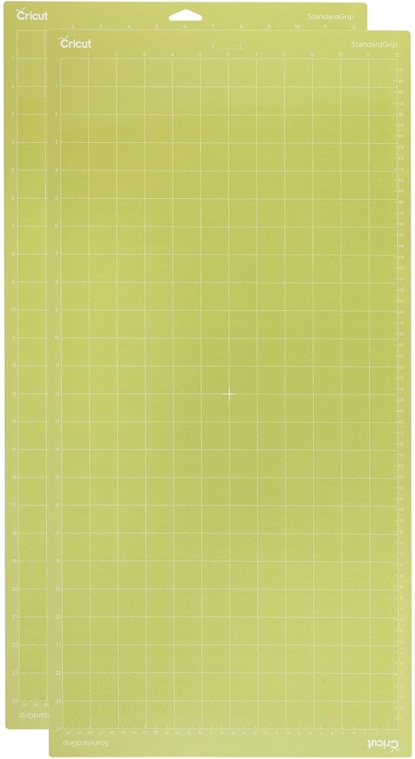 Cricut StandardGrip Machine Mats 12in x 24in, Reusable Cutting Mats for Crafts with Protective Film, Use with Cardstock, Iron On, Vinyl and More, Compatible with Cricut Explore & Maker 2 Count