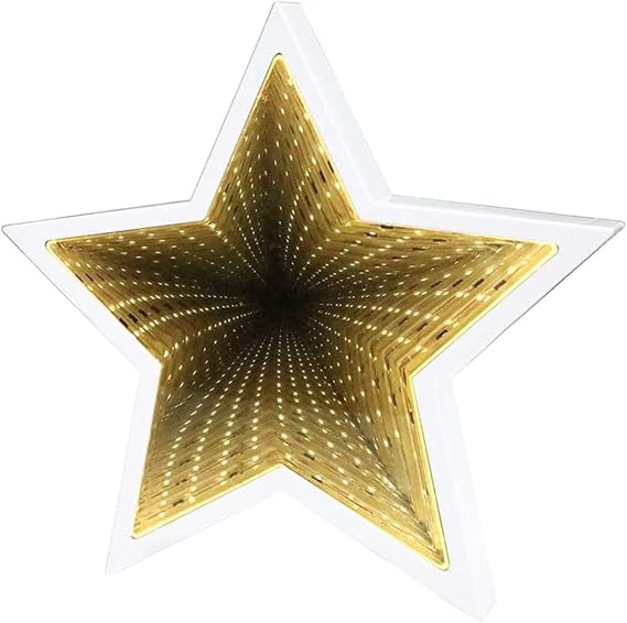 Mirror Tunnel Lamp, LED Star Shape 3D Visual Light with Effect, Cool Lighting for Party, Bedroom, Decor