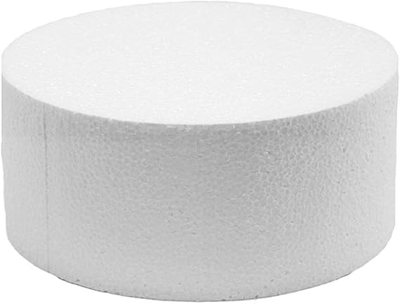 Global Sugar Art 14-Inch Regular Cake Dummy, Round Styrofoam, 14x5