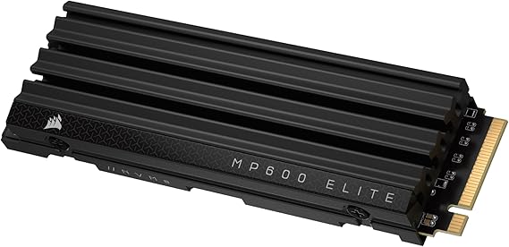 Corsair MP600 Elite 1TB M.2 PCIe Gen4 x4 NVMe SSD with Included Heatsink M.2 2280 Up to 7,000MB/sec Sequential Read High-Density 3D TLC NAND Black