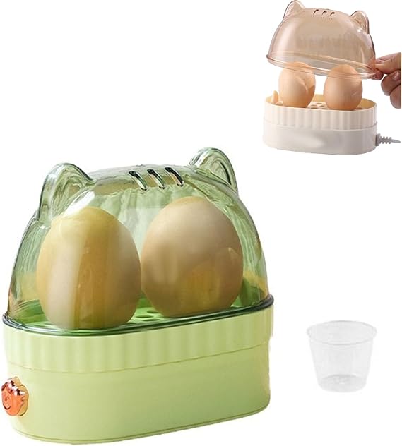 Egg Cooker,Rapid Egg Cooker,Egg Cooker for Hard Boiled Eggs,2 Egg Capacity Electric Egg Cooker, Auto Shut Off,For Hard Boiled, Soft Boiled Eggs and Onsen Tamago-Green