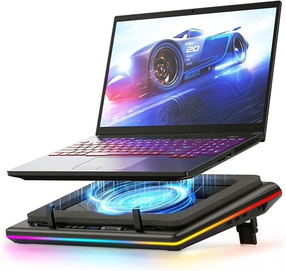 llano RGB Laptop Cooling Pad with Powerful Turbofan Gaming Cooler