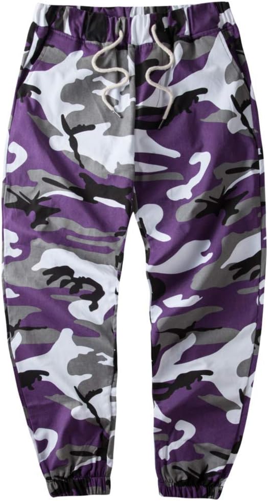 Mens Camo Joggers Pants Woven Camouflage Jogger Sweatpants Trousers
