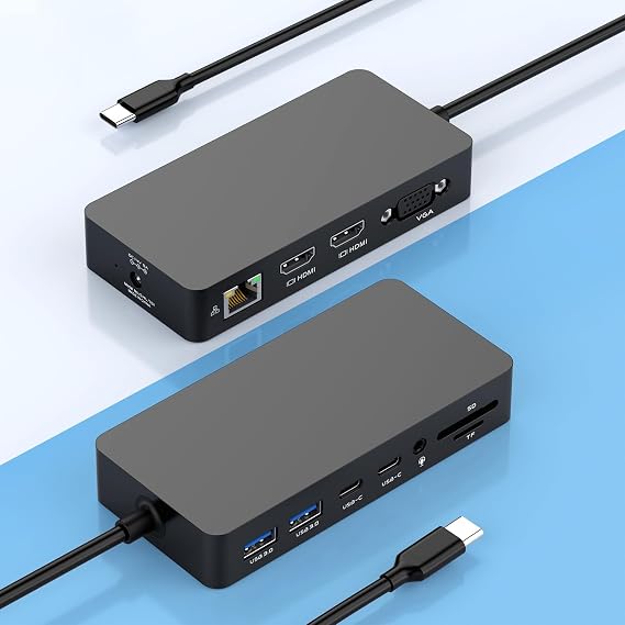New Thunderbolt 4 Dock Triple Displays Dual HDMI+VGA Compatible with Surface Pro 12/11/10/9/8/X/7+/7, Surface Laptop 7/6/5/4/3, Surface Go 4/3/2/1, Surface Laptop Go 3/2/1, Surface Book 3/2