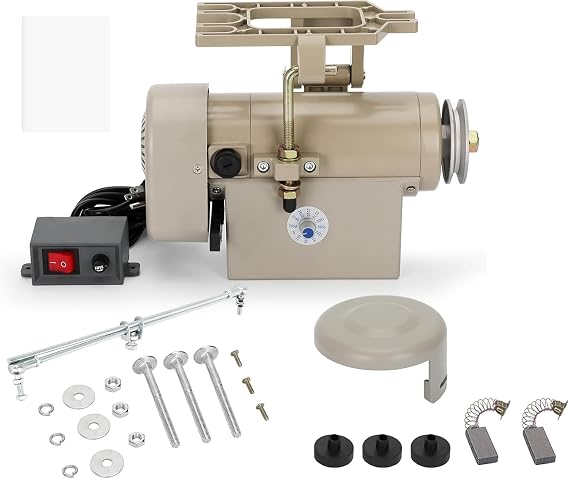 Sewing Machine Servo Motor, 750W Electric Servo Motor, AC110V, 3/4HP, 3450RPM,Industrial Servo Motor with Carbon Brush, Energy Efficient, Quiet Operation, Instructions