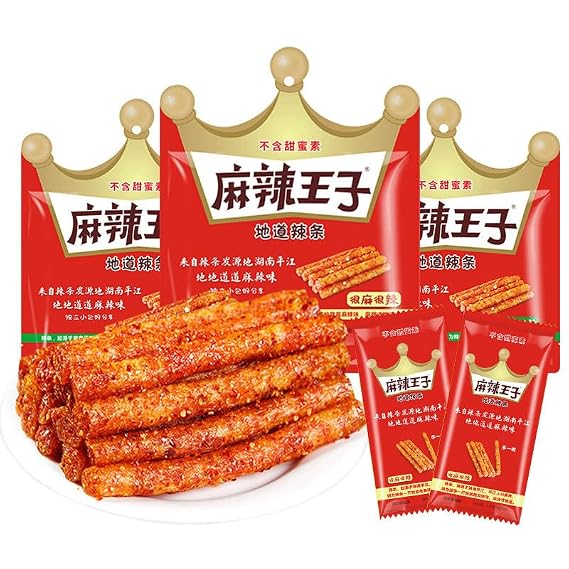 Handmade Hunan latiao, super spicy noodles series, Nostalgia Spicy Strips Spicy Stick Small Gluten, Sweet Spicy Flavor Instant Snack, Chinese Specialties Snack, snack gift pack (Mixed flavors,2 bags)