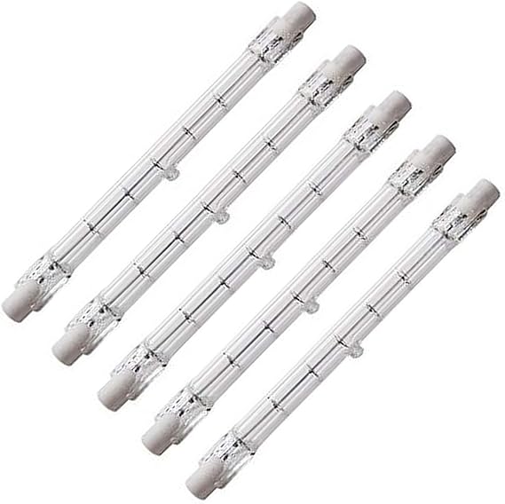 300 Watt 4.6 Inch T3 Halogen Bulbs (5 Pack) - J Type 118mm R7S Double Ended Halogen Bulbs Filament Flood Lights Quartz Tube Lamps 120V