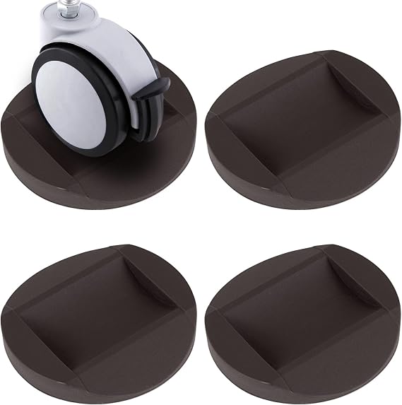 Bed Stoppers Furniture Stopper, 4 Pack Wheel Stoppers Furniture Caster Cups - Premium Solid Silicone Caster Cups Fits to All Floors & Wheels of Sofas, Chairs, Beds, Prevents Scratches