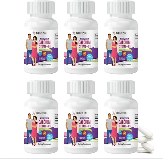 BariatricPal Easy Swallow Calcium Citrate 600mg and D3 Coated Tablets 180-Day Supply