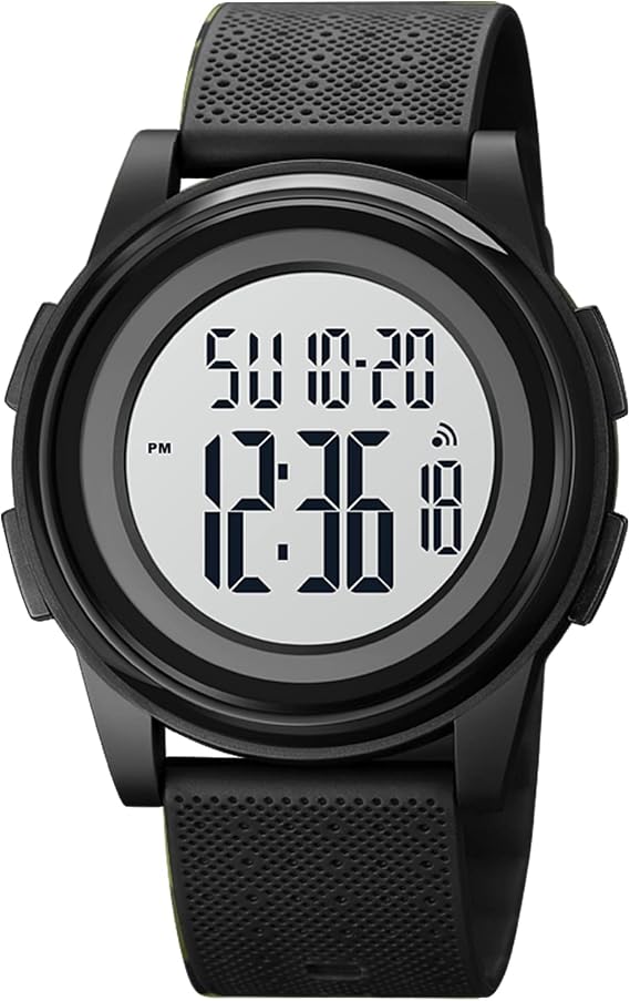 SKMEI Wrist Watch for Men, Digital Sports Waterproof Watch with Dual Time Chronograph Countdown Alarm Backlight
