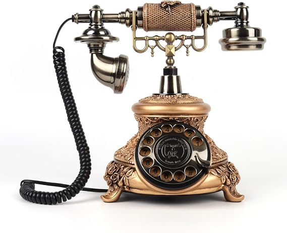 Antique European Wedding Birthday Party Audio Guestbook Phone (Vintage Gold)