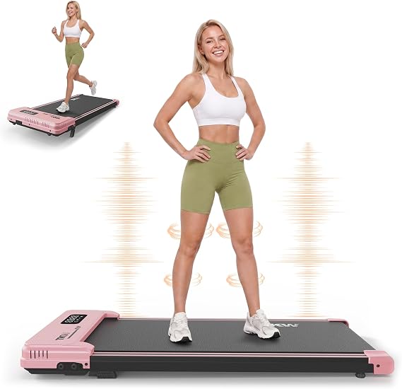 Walking Pad Treadmill with Incline, 3 in 1 Walking Pad Under Desk with Vibration Plates, Portable Treadmill with Remote Control and LED Display for Home Small Space