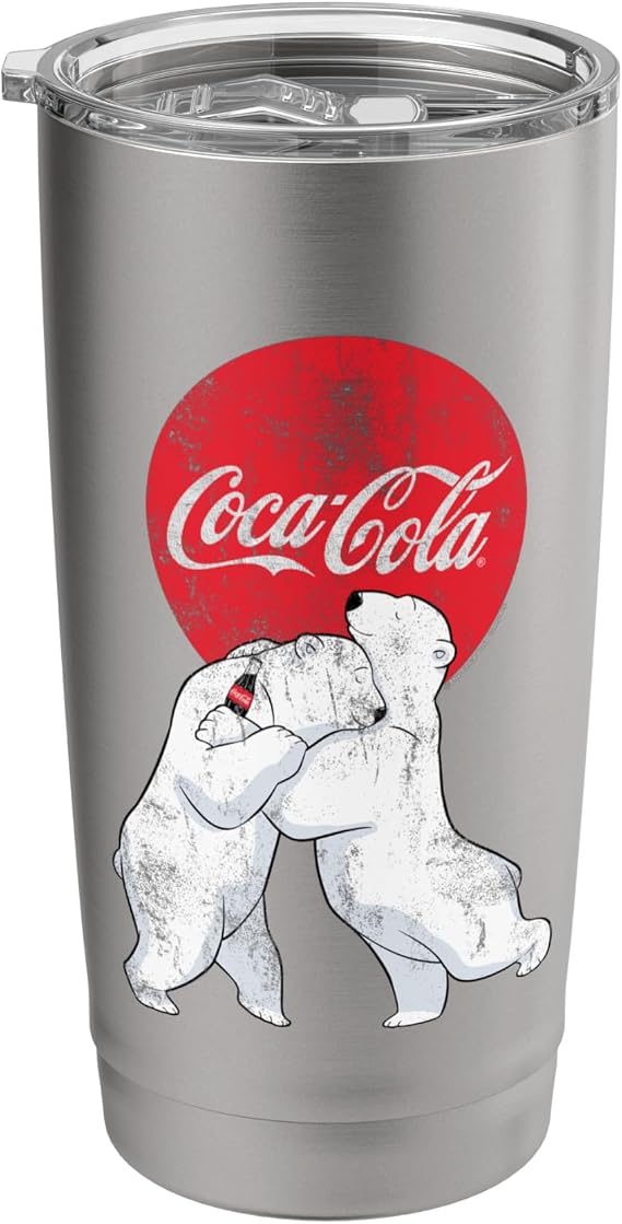 Coca-Cola Christmas Polar Bears Classic Logo Stainless Steel Insulated Tumbler