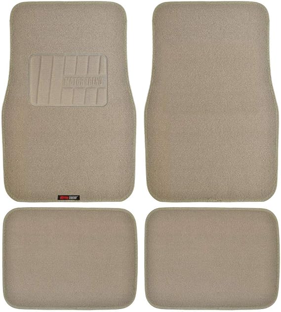 Motor Trend FatRug Premium Carpet Car Floor Mats - Thick Robust Auto Gear, Universal Fit for Your Car Truck or SUV, Beige