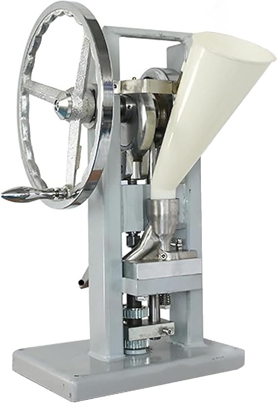 Manual Tablet Press, Hand-Crank Powder Tablet Press, Stainless Steel Pill Press Machine,Tablet Press Machine DIY Making Tool, 3mm-12mm Handheld Tool for Laboratory Use, 2000 Tablets/H,