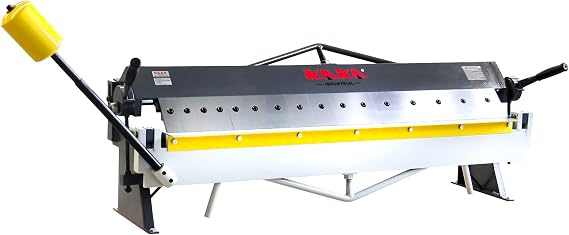 Box and Pan Brake, 48 in Sheet Metal Brake, 16 Gauge Mild Steel, 16 Removable Fingers, Blade Gap Adjustment, Straight Brake, KAKA INDUSTRIAL W-4816Z
