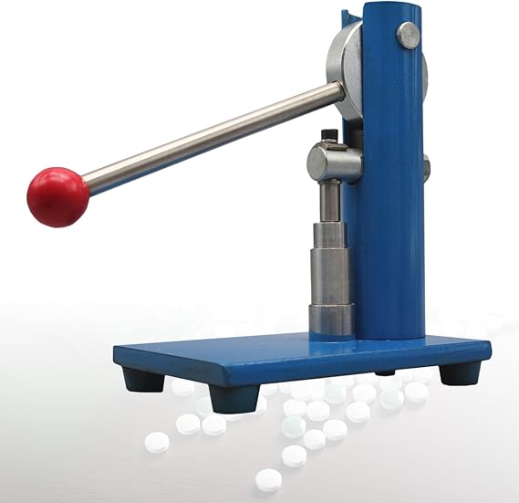 Manual Tablet Press Machine - Single Punch Powder Stamping Tool for Lab and Household Use in Pill Making and Sample Preparation