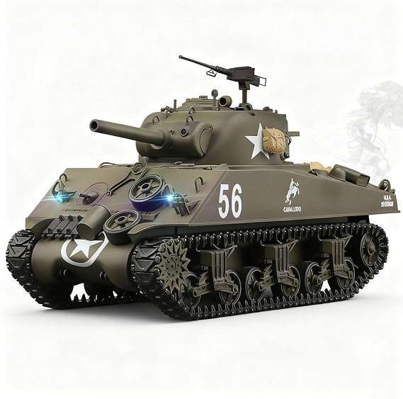 RC Tank 2.4GHz 1/16 US Army Sherman M4A3 Medium Size Full Metal Chassis 7.0ver Professional Version Configuration Standard Version Main Gun-2