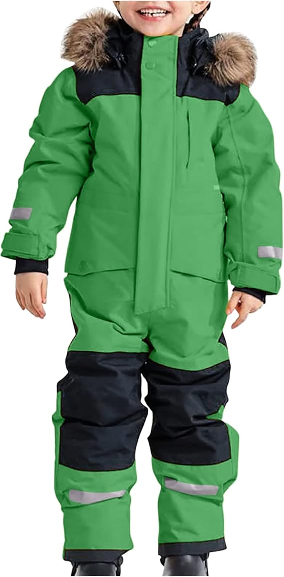 Snow Suit for Kids Girls Boys One Piece Snow Bib Overalls Winter Ski Suits Outdoor Waterproof Snowboarding Snowsuit