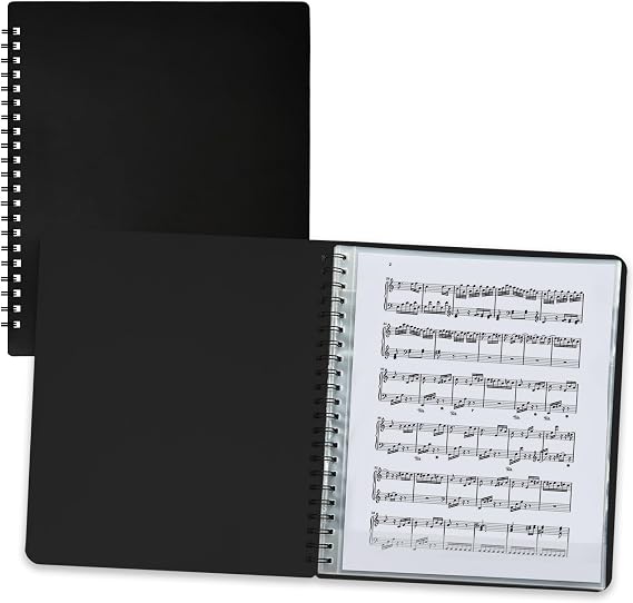 Binditek 1 Pack Sheet Music Folder, 40 Plastic Sleeves, 80 Pages, Black