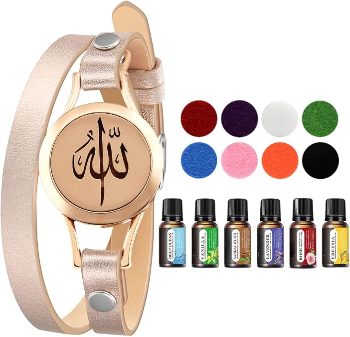 SHAHADA & Allah Bracelet AromatherapyOil Arabic Jewelry for WomenPerfect Ramadan & Islamic Gifts with Allah Pendant