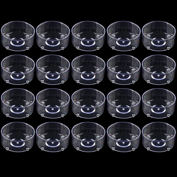 20 Pcs Small Reptile Feeding Bowl Plastic Water Bowl Food Dish for Spider Tarantula Small Reptile Lizard Gecko (Small: 1.43" D, 0.68" H)