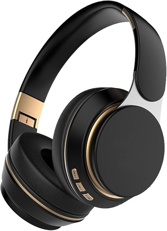 Bluetooth Headphones Over Ear, Wireless Headphones Over Ear with Built-in Noise Reduction Microphone, Foldable Stereo Bluetooth 5.2 Headset with Deep Bass for Online Class, Office, PC, Phone