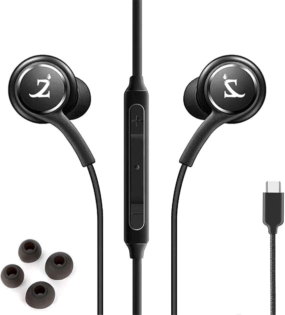 PRO Stereo Headphones Compatible with vivo S1 Pro Hands-Free Built-in Microphone Buttons + Crisp Digital Titanium Clear Audio! (USB-C/PD)